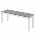 Kfi KFI Ivy Outdoor Bench, Gray Bench/White Frame OLBN5601-WH-GY